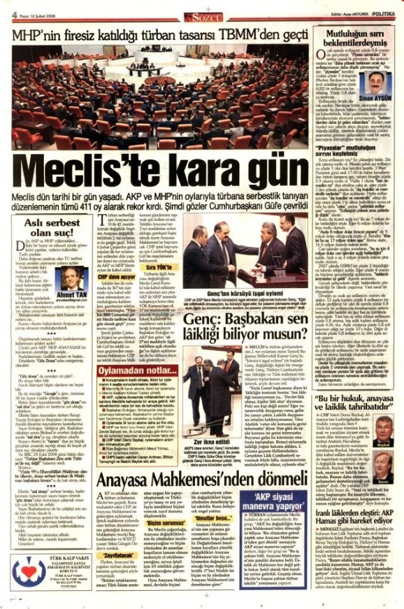 Geçmişte başörtüsü serbestisine karşı çıkıp AYM'ye başvuran Kılıçdaroğlu'nun, ikiyüzlü siyaseti! İşte 2008 yılı manşetleri